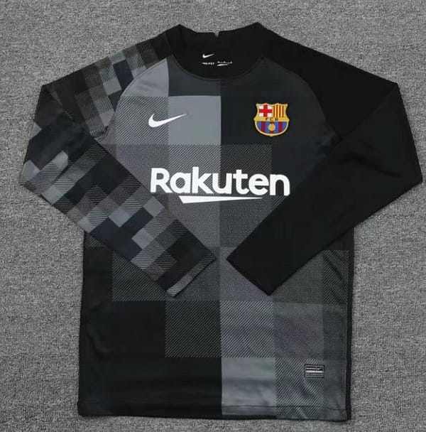 21/22 Barcelona Long Sleeve Black Goalkeeper Jesrey+Shorts - Image 2