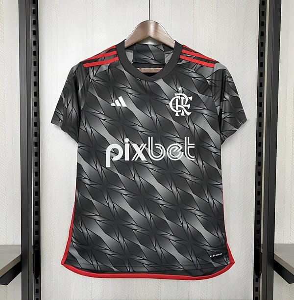 24/25 Womens Flamengo Third Black Jersey With Full Sponsor
