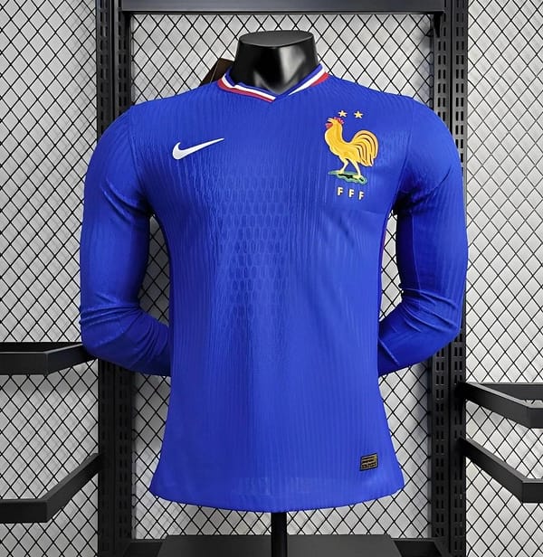 Player Version 2024 France Home Long Sleeve Jersey