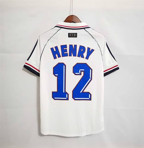 Retro 1998 France Away White Soccer Jersey - Image 3