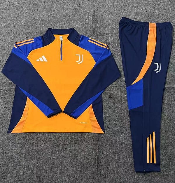24/25 Kids Juventus Orange Half Zipper Jacket+Long Pants - Image 2