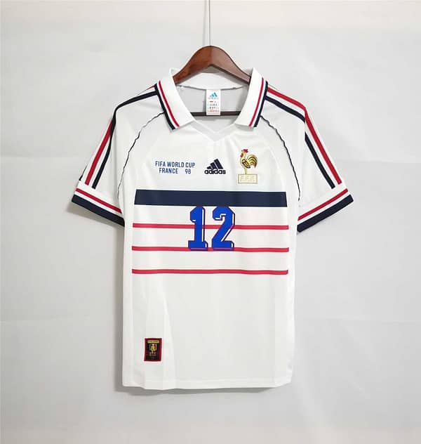 Retro 1998 France Away White Soccer Jersey - Image 4