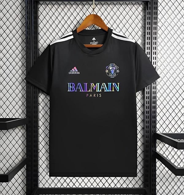 24/25 Manchester United x Balmain  Black Training Jersey - Image 4