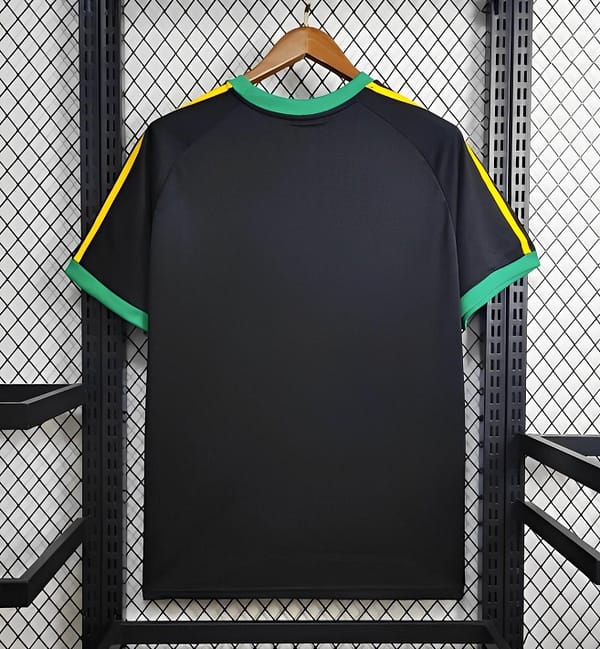 2024 Jamaica Adicolor Classics 3 Stripes Black T-Shirt - Image 2