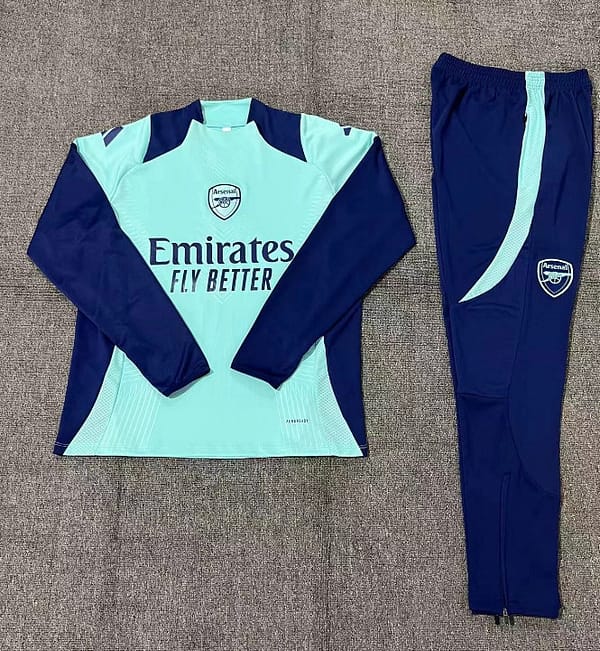 24/25 Kids Arsenal Blue/Navy Half Zipper Jacket+Long Pants - Image 2