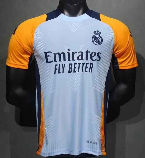 Player Version 24/25 Real Madrid Light Blue/Yellow Pre-Match Jersey - Image 2