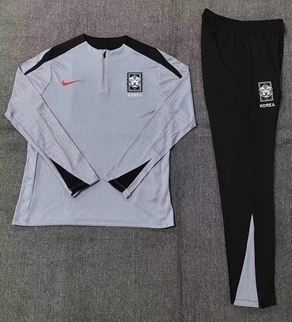 2024 Kids South Korea Grey Half Zipper Jacket+Long Pants - Image 2