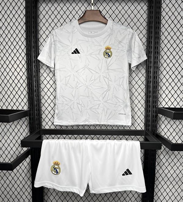 24/25 Kids Real Madrid White Pre-match Training Jersey