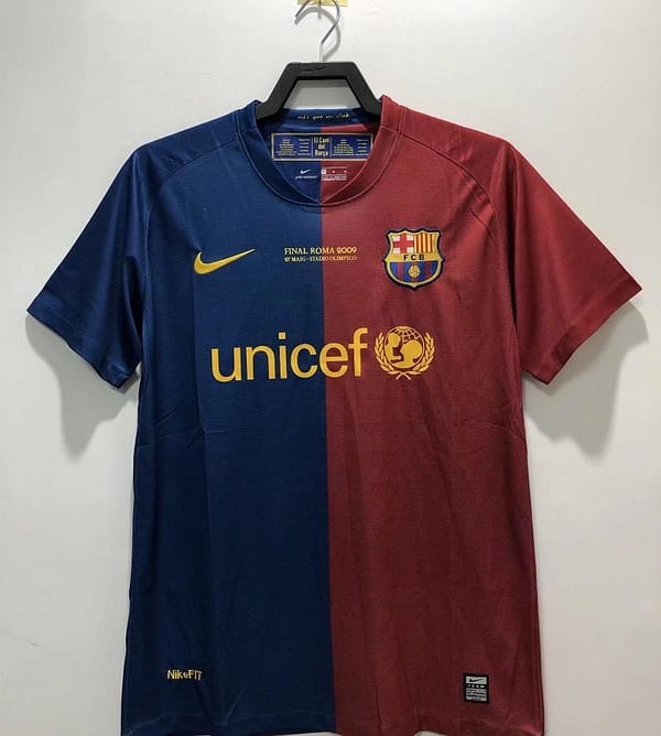 Retro 08/09 Barcelona Home Champions Version Soccer Jersey