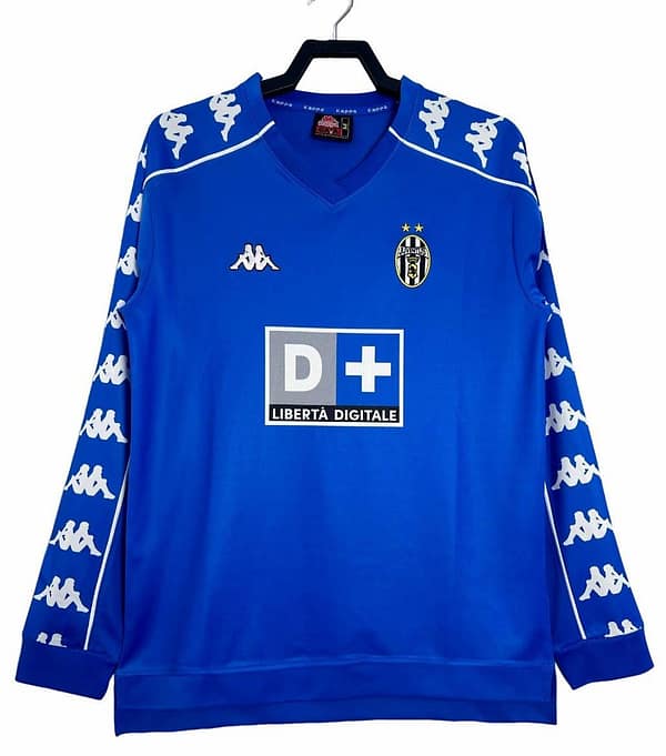 Retro 99/00 Juventus Away Long Sleeve Blue Jersey - Image 3