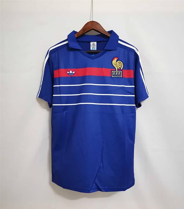Retro 1984 France Home Soccer Jersey