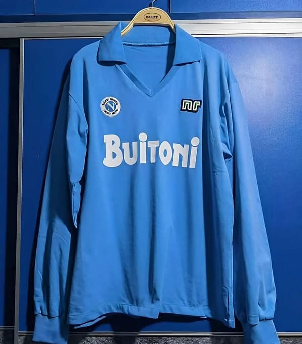 Retro Napoli 87/88 Home Long Sleeve Soccer Jersey - Image 2