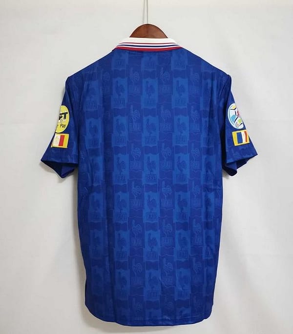 Retro 1996 France Home Jersey With EURO 1996 Patch - Image 2