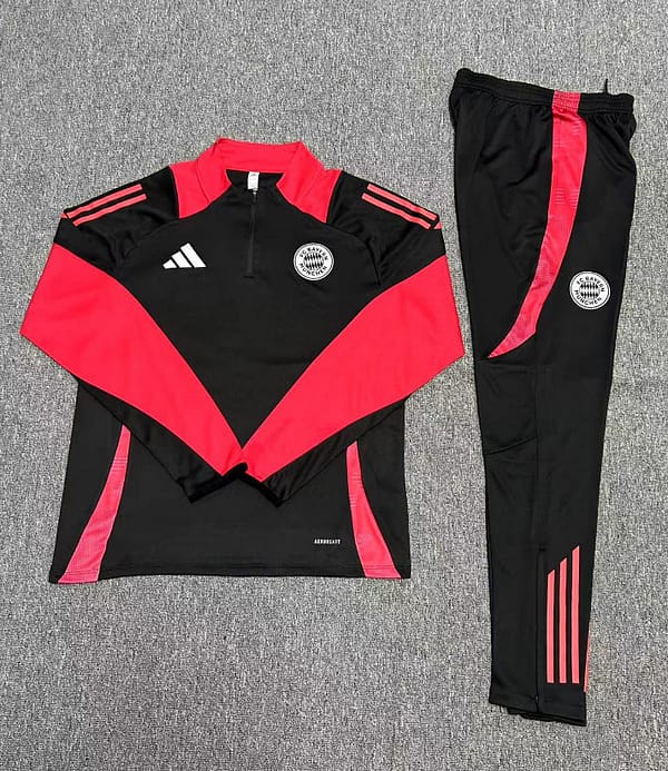 24/25 Kids Bayern Munich Black Half Zipper Jacket+Long Pants - Image 2
