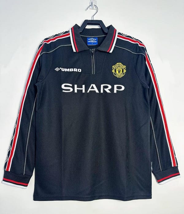 Retro 98/99 Manchester United Long Sleeve Goalkeeper Navy Jersey - Image 3