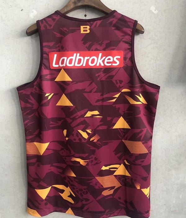 Brisbane Broncos 2021 Men's Training Rugby Singlet - Image 6