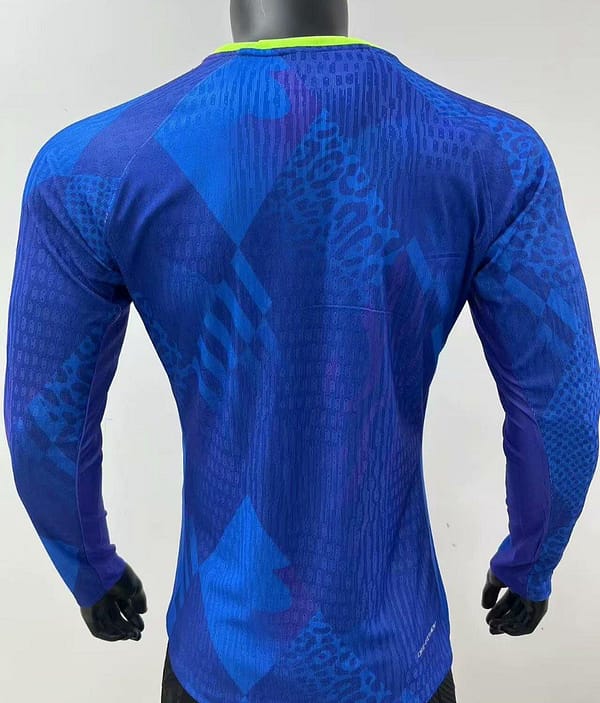 Player Version 2025 Brazil Away Blue Long Sleeve Jersey - Image 2