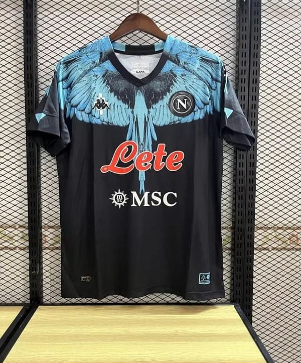 20/21 Kappa X Marcelo Burlon Napoli Black Jersey - Image 2