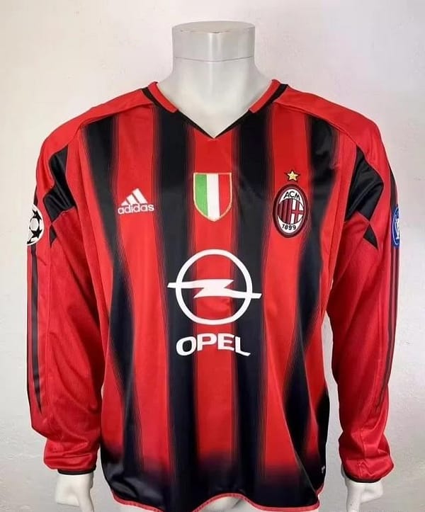 Retro 04/05 AC Milan Home Long Sleeve Jersey - Image 2