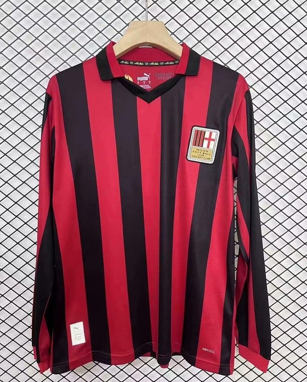 24/25 AC Milan 125Th Anniversary Home Long Sleeve Jersey - Image 3