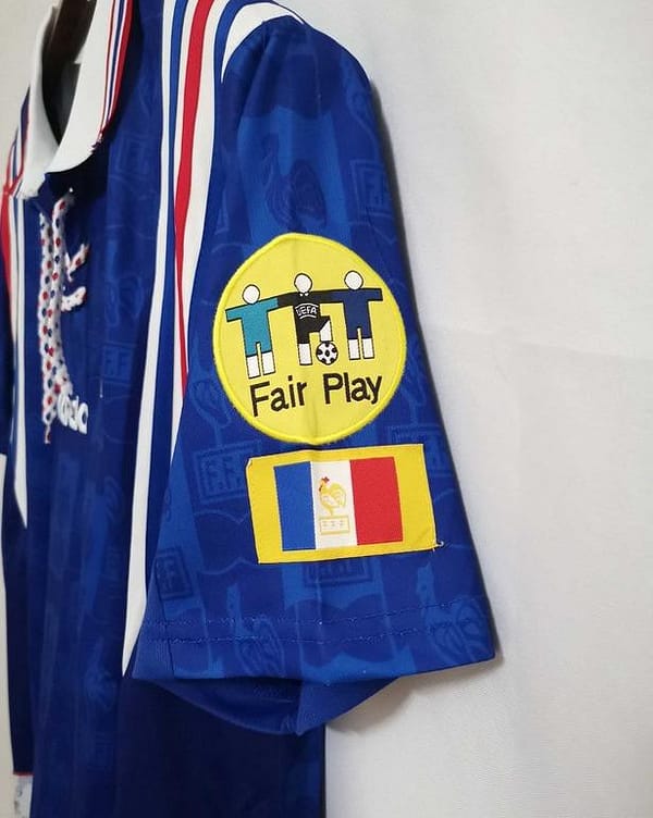 Retro 1996 France Home Jersey With EURO 1996 Patch - Image 3