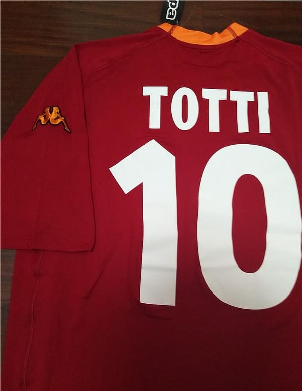 Retro 00/01 AS Roma Home Jersey - Image 5