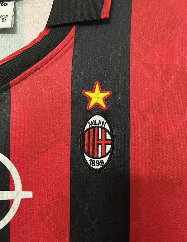 Retro 95/96AC Milan Home Soccer Jersey - Image 3