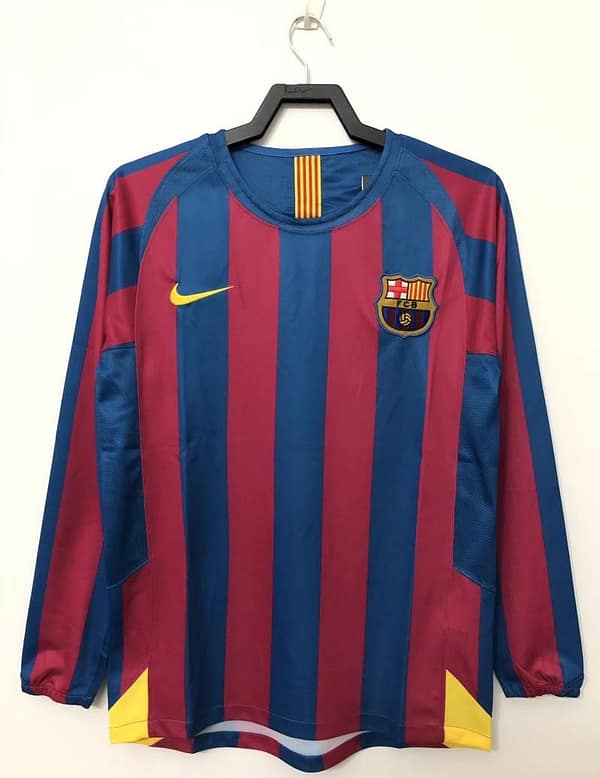 Retro 05/06 Barcelona Home Long Sleeve League Version Soccer Jersey