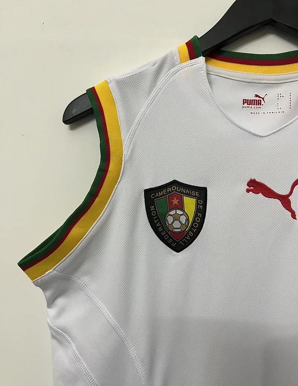 Retro 2002 Cameroon White Jersey - Image 6