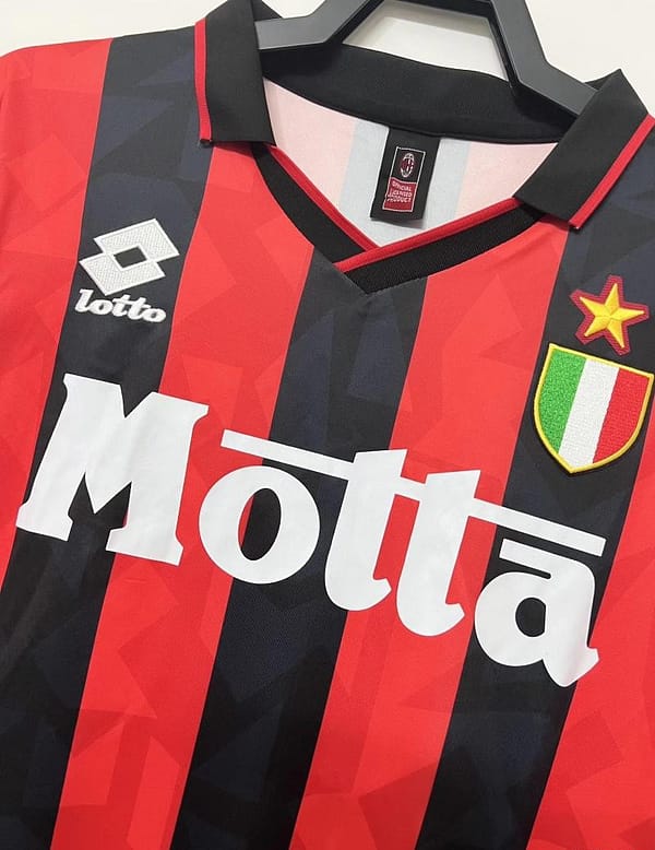 Retro 93/94 AC Milan Home Soccer Jersey - Image 4