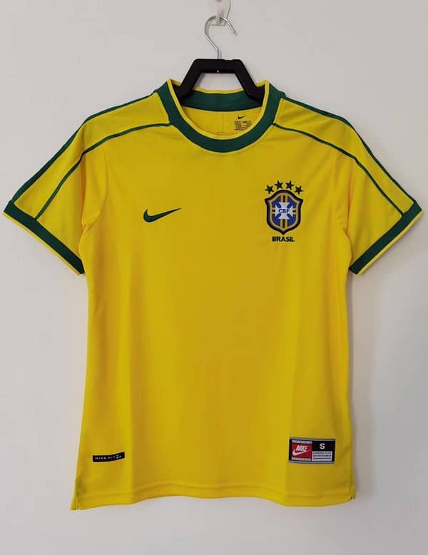 Retro 1998 Brazil Home Soccer Jersey