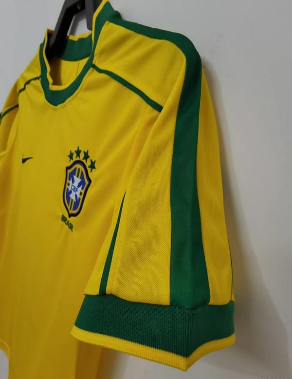 Retro 1998 Brazil Home Soccer Jersey - Image 6