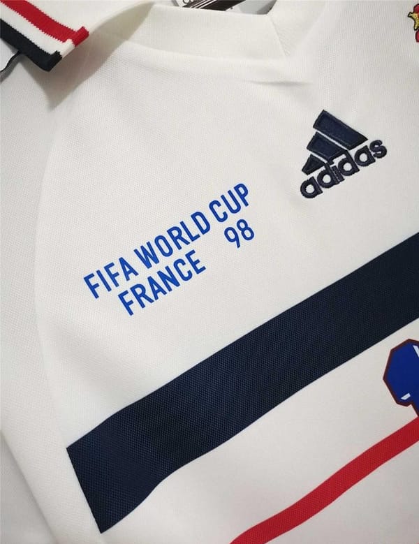 Retro 1998 France Away White Soccer Jersey - Image 7