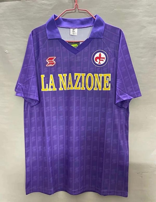 Retro 89/90 Fiorentina Home Soccer Jersey