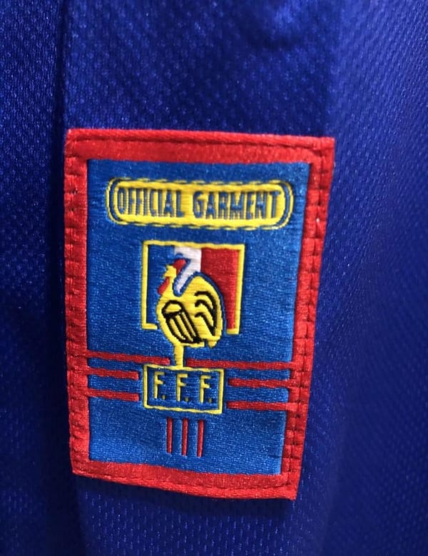 Retro 1998 Long Sleeve France Home Soccer Jersey With 98 France Patch - Image 5
