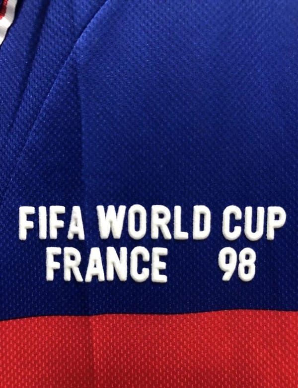 Retro 1998 Long Sleeve France Home Soccer Jersey With 98 France Patch - Image 6