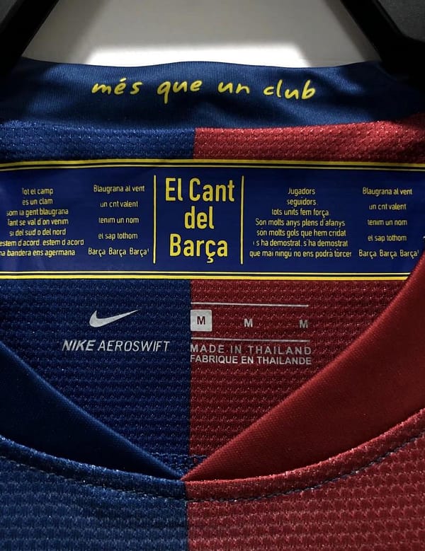 Retro 08/09 Long SLeeve Barcelona Home Champions Version Soccer Jersey - Image 3