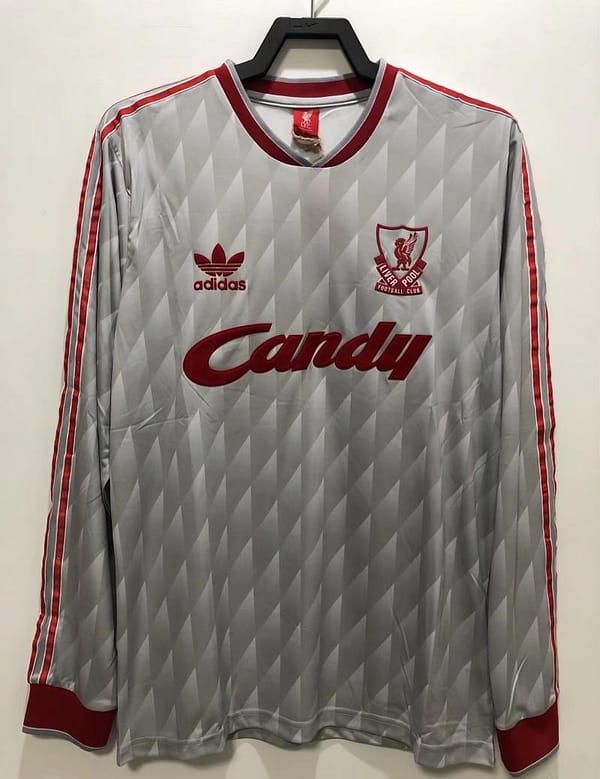 Retro 89/91 Long Sleeve Liverpool Away Soccer Jersey