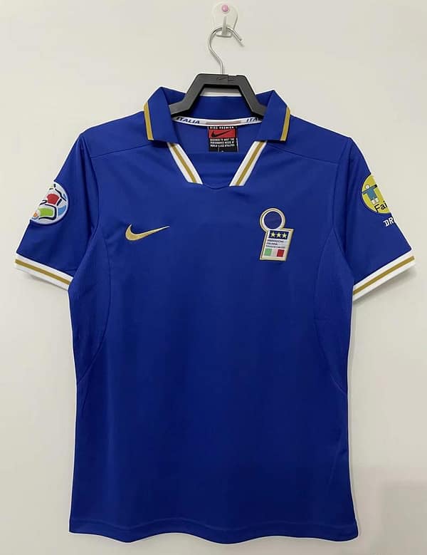 Retro 1996 Italy Home With 96 EURO Patch Soccer Jersey