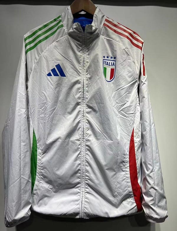 2024 Italy White/Blue Reversible Windbreaker - Image 4