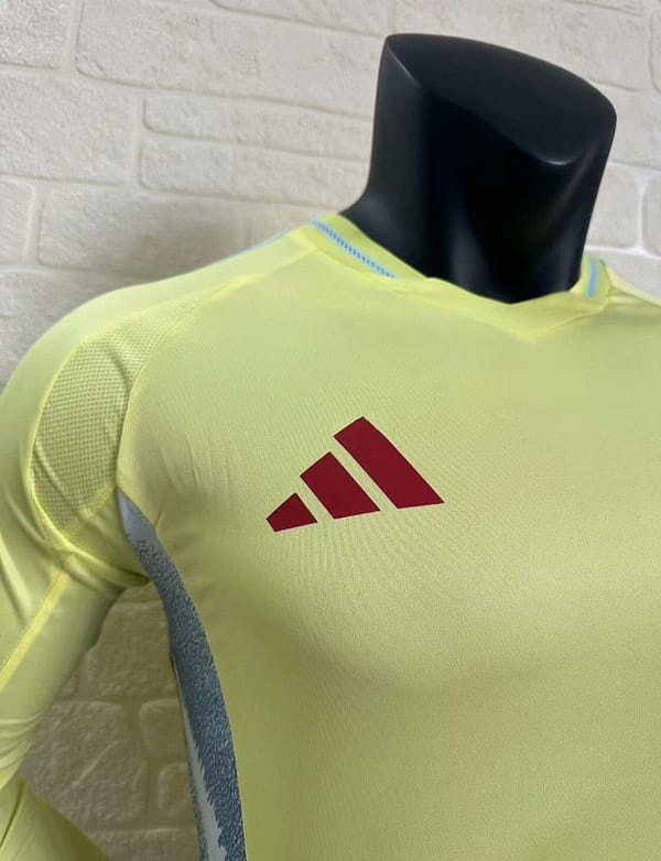 Player Version 2024 Spain Away Yellow Long Sleeve Jersey - Image 5