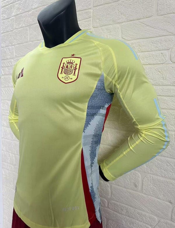 Player Version 2024 Spain Away Yellow Long Sleeve Jersey - Image 11