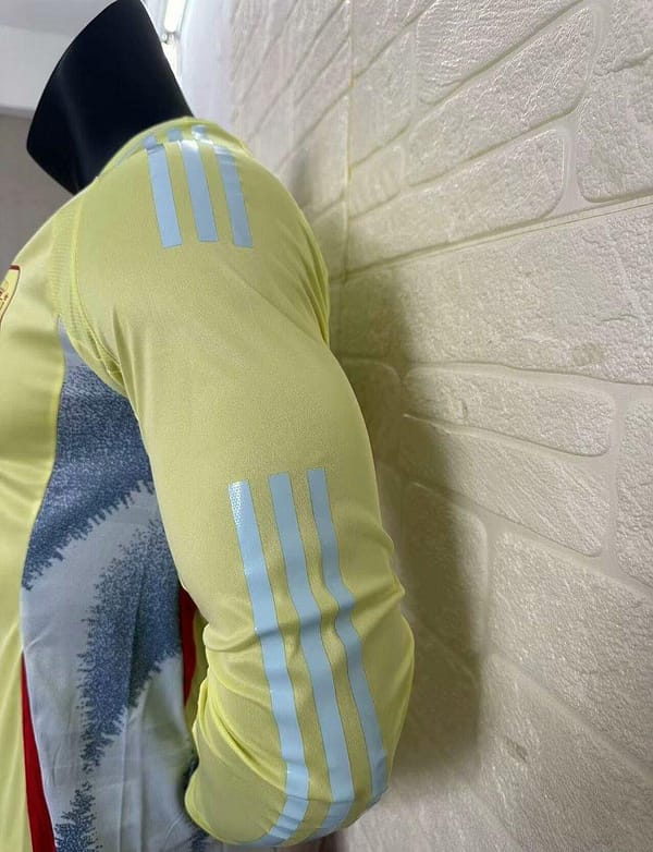 Player Version 2024 Spain Away Yellow Long Sleeve Jersey - Image 12