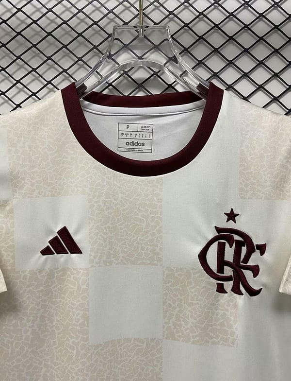 24/25 Flamengo Pre-Match White Training Jersey - Image 3