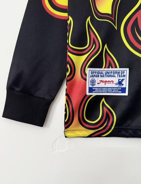 Retro 1998 Japan Goalkeeper Red Flame Long Sleeve Jersey - Image 3