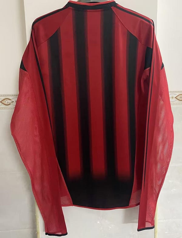 Retro 04 05 AC Milan Home Long Sleeve Jersey - Image 6