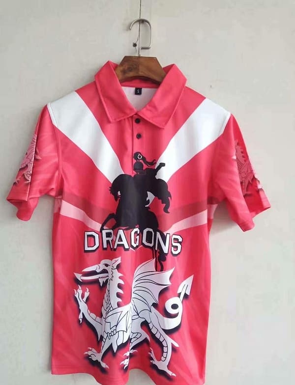 St George Illawarra Dragons 2021 Mens Football Polo Shirt - Image 3