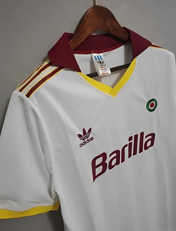 Retro 91/92 Roma Away White Jersey - Image 5
