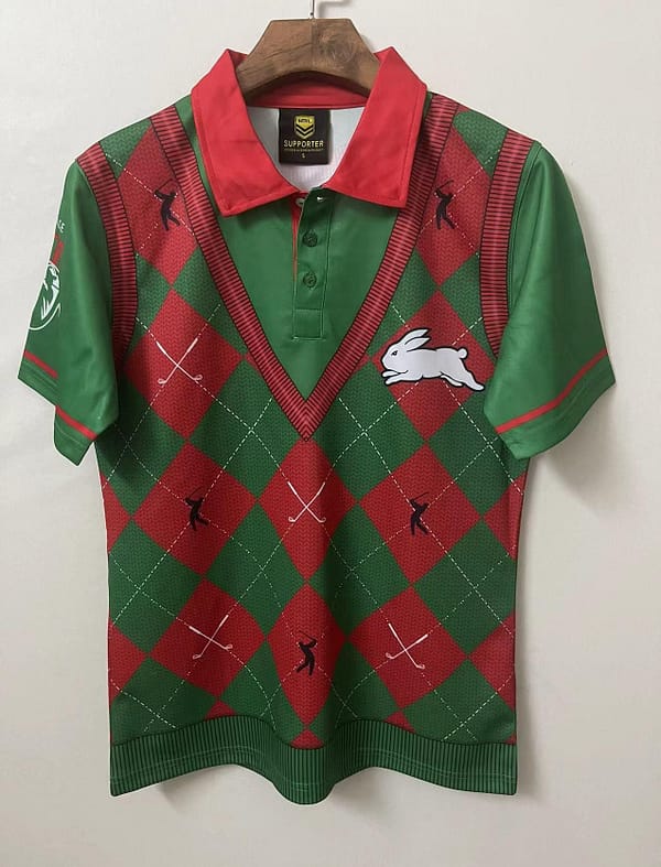 South Sydney Rabbitohs 2021 Men's Fairway Golf Polo Shirts - Image 3