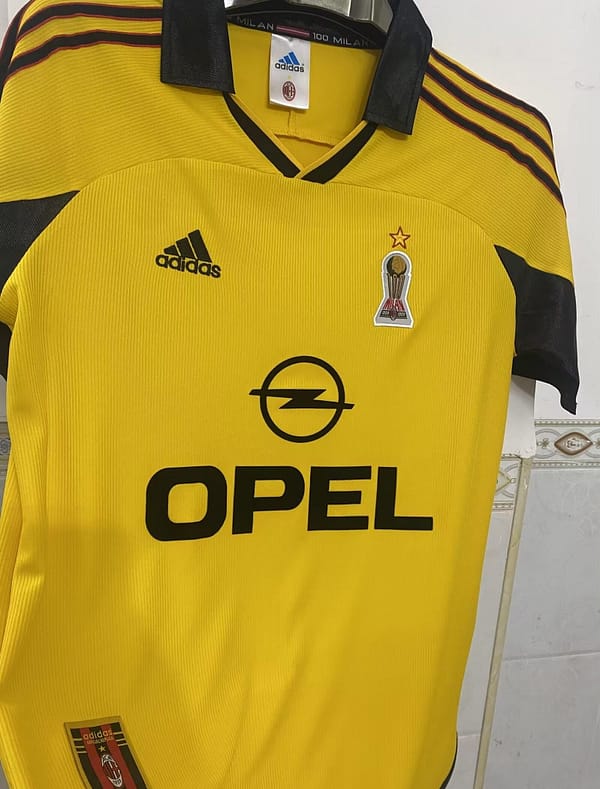 Retro 99/00 AC Milan Away Yellow Jersey - Image 3